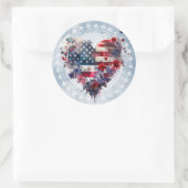 Amerikaanse vlag patriottische 4th juli onafhankel ronde sticker (Tas)