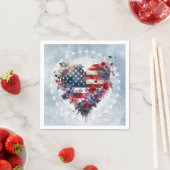 Amerikaanse vlag patriottische 4th Juli onafhankel Servet (Insitu)