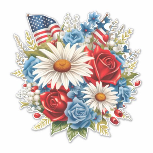 Amerikaanse vlag patriottische 4th Juli onafhankel Sticker (Voorkant)