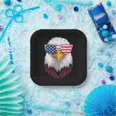 Amerikaanse vlag Patriottische adelaar 4 juli Papieren Bordje (Feest)