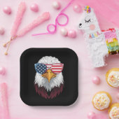 Amerikaanse vlag Patriottische adelaar 4 juli Papieren Bordje (Feest)