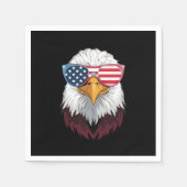 Amerikaanse vlag Patriottische adelaar 4 juli Servet (Voorkant)
