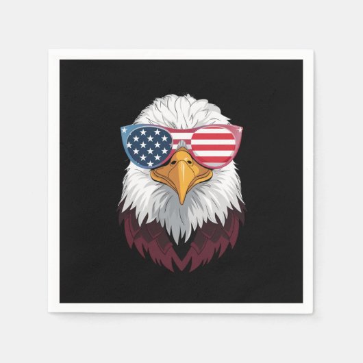 Amerikaanse vlag Patriottische adelaar 4 juli Servet (Voorkant)