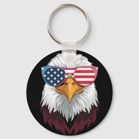 Amerikaanse vlag Patriottische adelaar 4 juli Sleutelhanger (Voorkant)