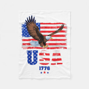 Amerikaanse Vlag Patriottische Adelaar Onafhankeli Fleece Deken