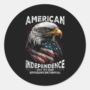 Amerikaanse Vlag Patriottische Adelaar USA 250ste Ronde Sticker