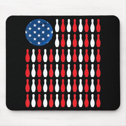 Amerikaanse vlag - Patriottische Bowler & Bowling Muismat (Voorkant)
