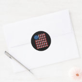 Amerikaanse vlag - Patriottische Bowler & Bowling Ronde Sticker (Envelop)