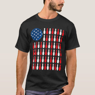 Amerikaanse vlag - Patriottische bowler en bowling T-shirt