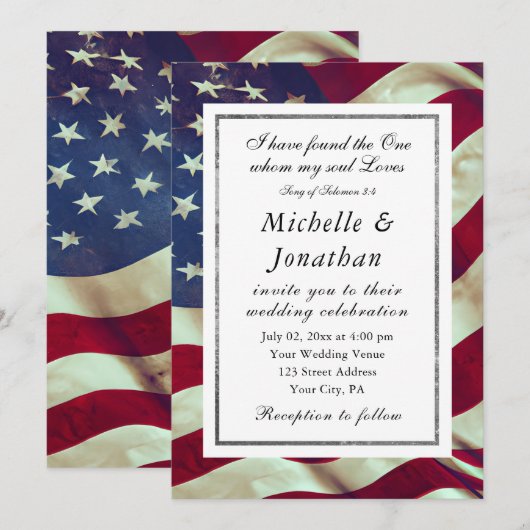 Amerikaanse vlag Patriottische christelijke Bijbel Kaart (Voorkant / Achterkant)