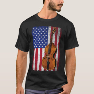 Amerikaanse vlag Patriottische contrabas T-shirt