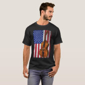 Amerikaanse vlag Patriottische contrabas T-shirt (Voorkant volledig)