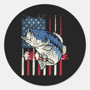 Amerikaanse Vlag Patriottische Gevist Visser Ronde Sticker