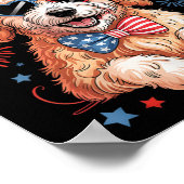 Amerikaanse Vlag Patriottische Goldendoodle 4 juli Poster (Hoek)