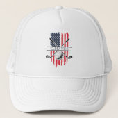 Amerikaanse vlag Patriottische Golfer Trucker Pet (Voorkant)