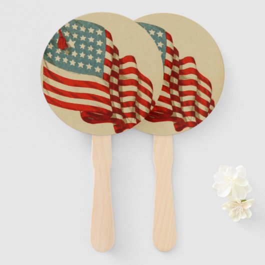 Amerikaanse vlag Patriottische Hand Fans Handwaaier (Voorkant en achterkant)