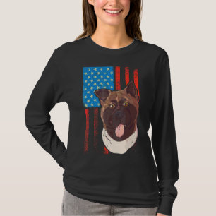 Amerikaanse vlag Patriottische hond Akita T-shirt