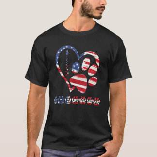 Amerikaanse vlag Patriottische Hond & Kat Pauw pri T-shirt