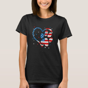 Amerikaanse vlag Patriottische hond Pauw print 4 u T-shirt