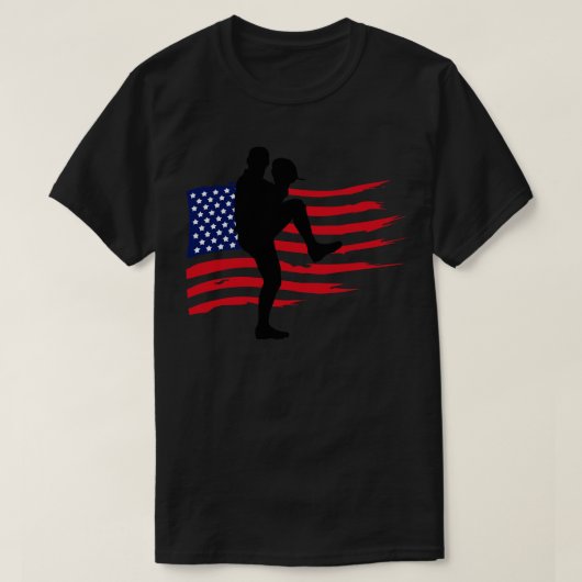 Amerikaanse vlag Patriottische honkbal 3 T-shirt (Design voorkant)