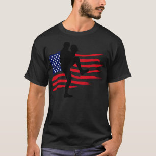Amerikaanse vlag Patriottische honkbal 3 T-shirt