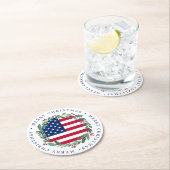 Amerikaanse vlag Patriottische kerstkreet Ronde Kartonnen Onderzetter (Insitu)