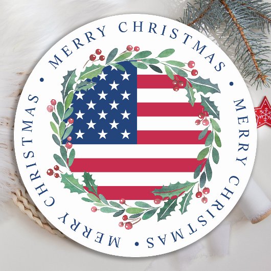 Amerikaanse vlag Patriottische kerstkreet Ronde Kartonnen Onderzetter