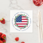 Amerikaanse vlag Patriottische kerstkreet Servet (Insitu)