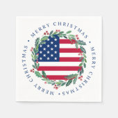 Amerikaanse vlag Patriottische kerstkreet Servet (Voorkant)