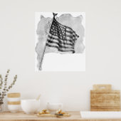 Amerikaanse vlag Patriottische  kunst Print (Keuken)