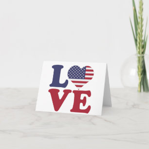 Amerikaanse vlag Patriottische Liefde Kaart