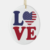 Amerikaanse vlag Patriottische Liefde Keramisch Ornament (Rechts)