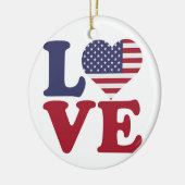 Amerikaanse vlag Patriottische Liefde Keramisch Ornament (Links)