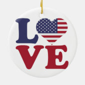 Amerikaanse vlag Patriottische Liefde Keramisch Ornament (Achterkant)