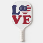 Amerikaanse vlag Patriottische Liefde Pickleball Paddle (Voorkant)