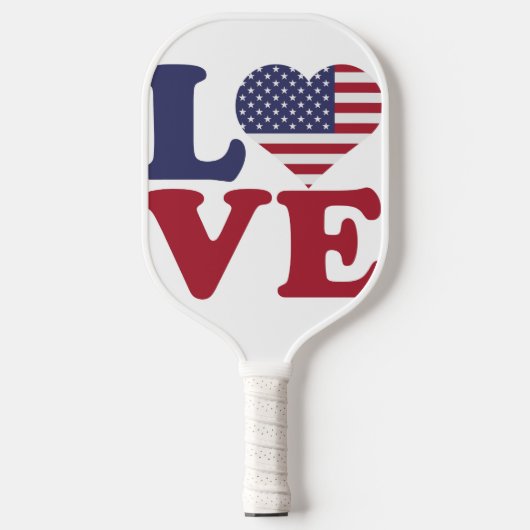 Amerikaanse vlag Patriottische Liefde Pickleball Paddle (Voorkant)