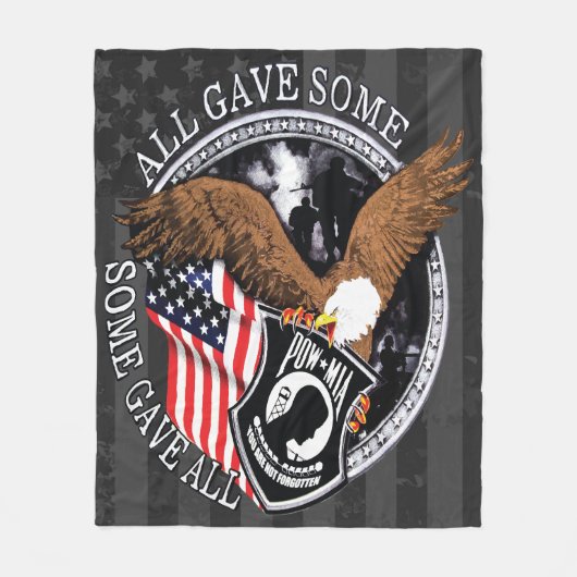 Amerikaanse vlag, patriottische militaire adelaar fleece deken (Voorkant)