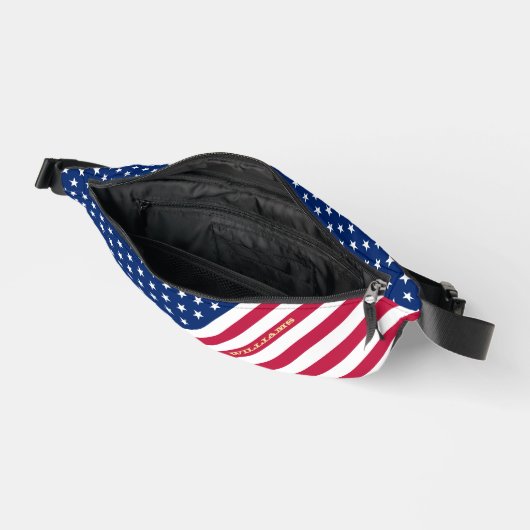 Amerikaanse vlag Patriottische Monogram Taille Cro Heuptasje (Open)