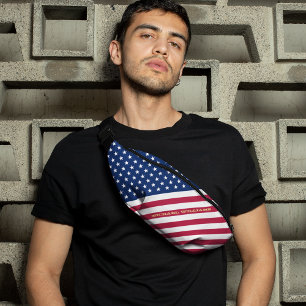 Amerikaanse vlag Patriottische Monogram Taille Cro Heuptasje