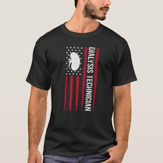 Amerikaanse vlag Patriottische nefrologie Tech Dia T-shirt (Voorkant)