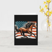 Amerikaanse vlag Patriottische paard Horseback Rid Kaart (Gele Bloem)