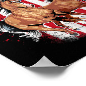 Amerikaanse vlag Patriottische paard Horseback Rid Poster (Hoek)