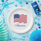 Amerikaanse vlag Patriottische Papier Borden Papieren Bordje (Feest)