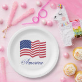 Amerikaanse vlag Patriottische Papier Borden Papieren Bordje (Feest)