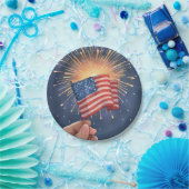 Amerikaanse Vlag Patriottische Partij Papieren Bordje (Feest)