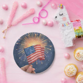 Amerikaanse Vlag Patriottische Partij Papieren Bordje (Feest)
