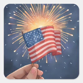 Amerikaanse Vlag Patriottische Partij Vierkante Sticker