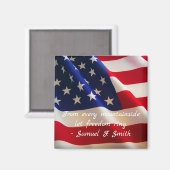 Amerikaanse vlag Patriottische Quote Magneet (Voorkant / Achterkant)