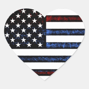 Amerikaanse vlag Patriottische rode blauwe vinkers Hart Sticker
