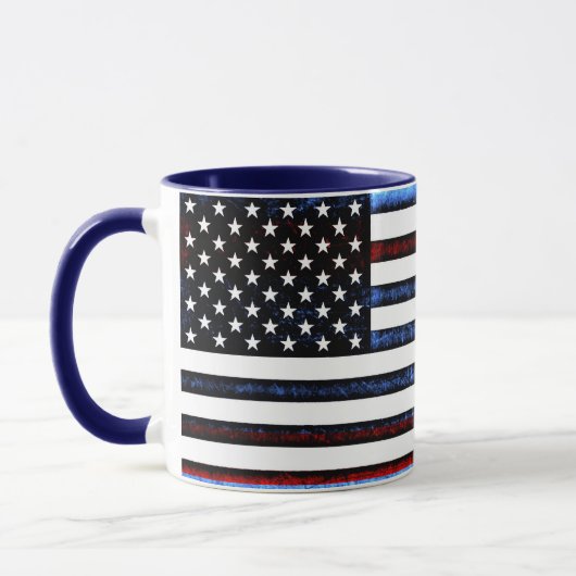 Amerikaanse vlag Patriottische Rood Wit Blauw Mok (Links)